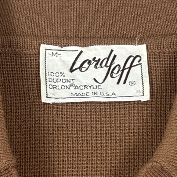 Vintage Lord Jeff 1960’s Brown Acrylic Striped Sweater Eclectic Grandpa - Picture 4 of 5